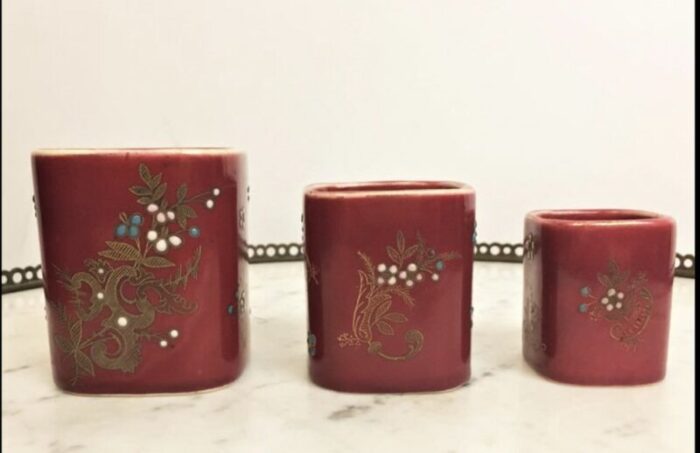 19th century napoleon iii french red earthenware ashtrays from de bruyn fives 1860s set of 5 4