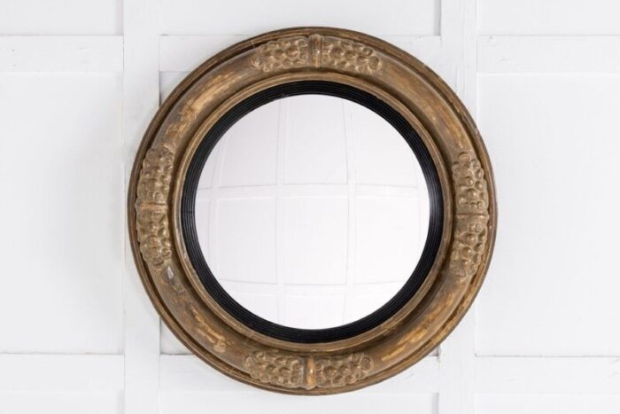 19th century regency gilt convex mirror 1