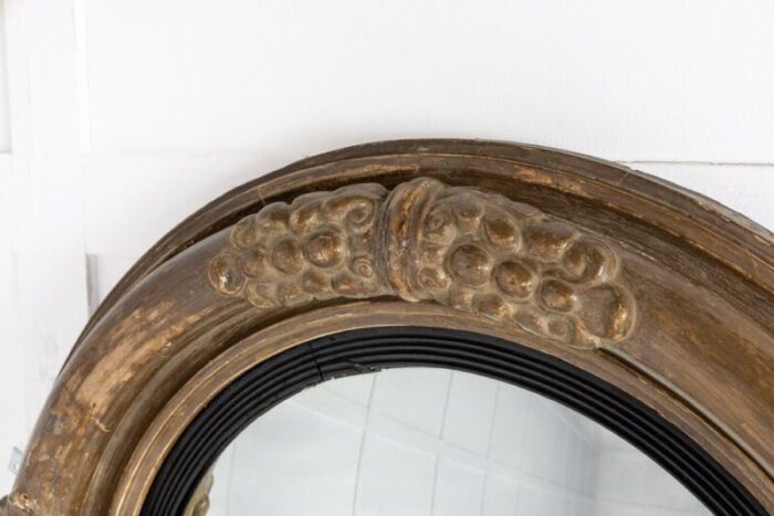 19th century regency gilt convex mirror 2