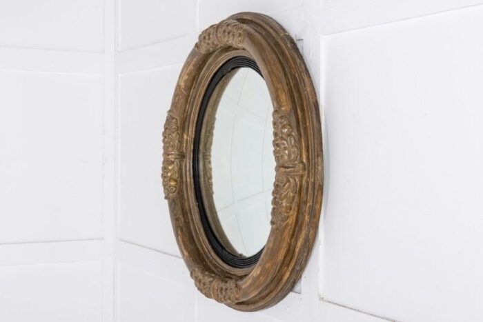 19th century regency gilt convex mirror 5