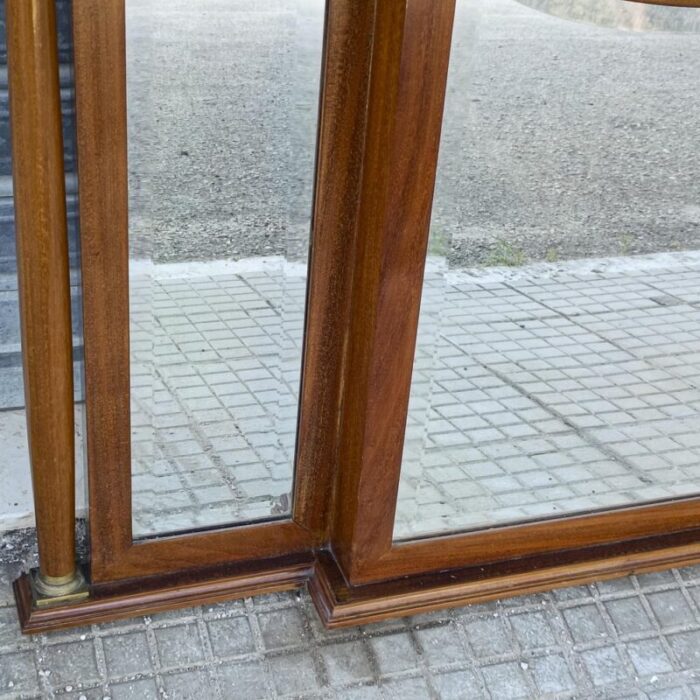 20th century empire style mirror with bevelled glass and veneered frame in walnut 6