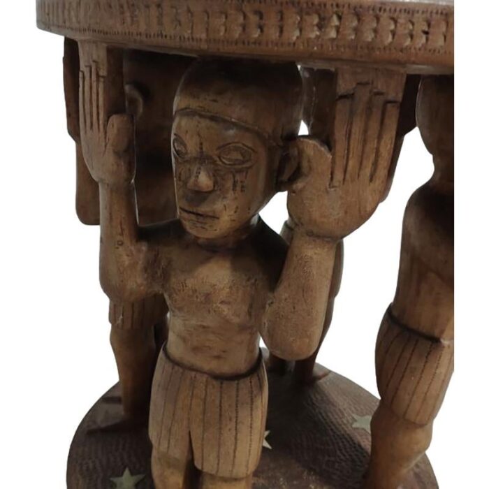 african hand carved side table 3878