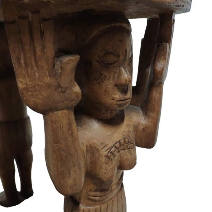 african hand carved side table 6672