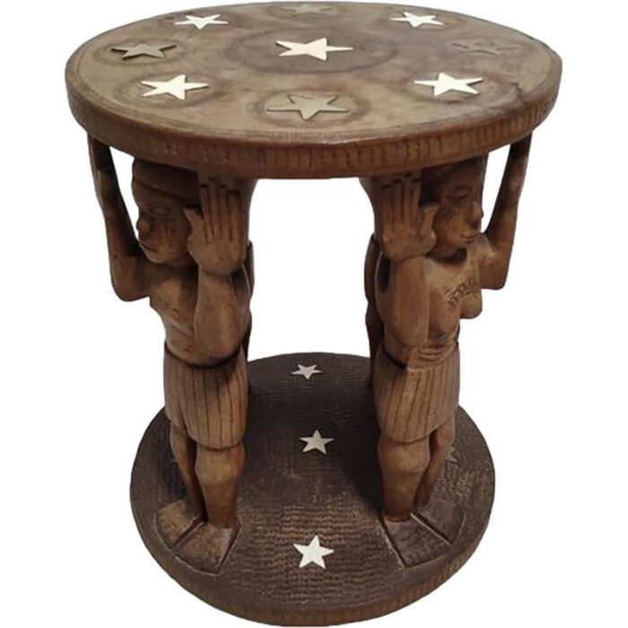 african hand carved side table 7925