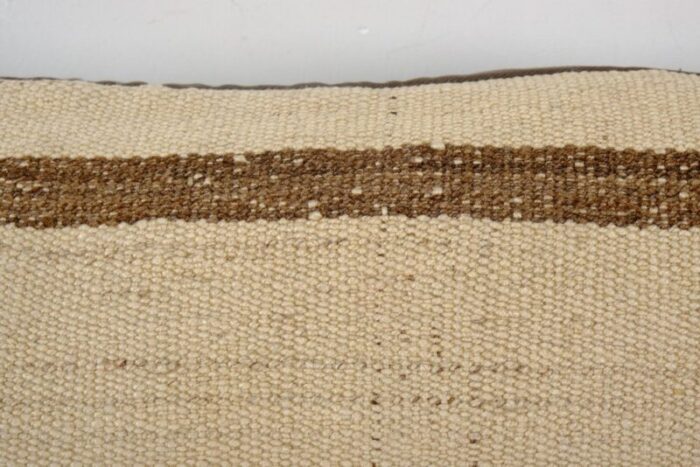 anatolian striped hemp lumbar kilim cushion cover 5