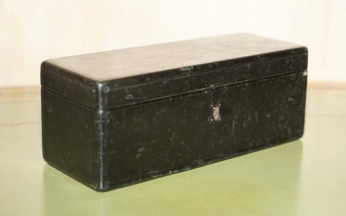 antique box in iron and wood with keys 1760s set of 28 2