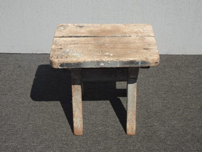 antique farmhouse primitive x shaped blue rustic bench stool french country 7719