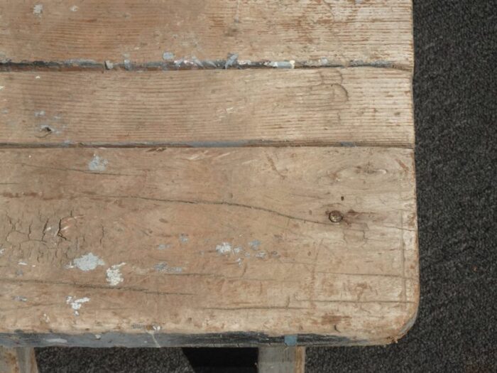 antique farmhouse primitive x shaped blue rustic bench stool french country 8961