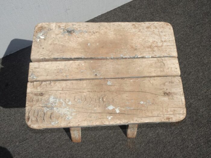 antique farmhouse primitive x shaped blue rustic bench stool french country 9673