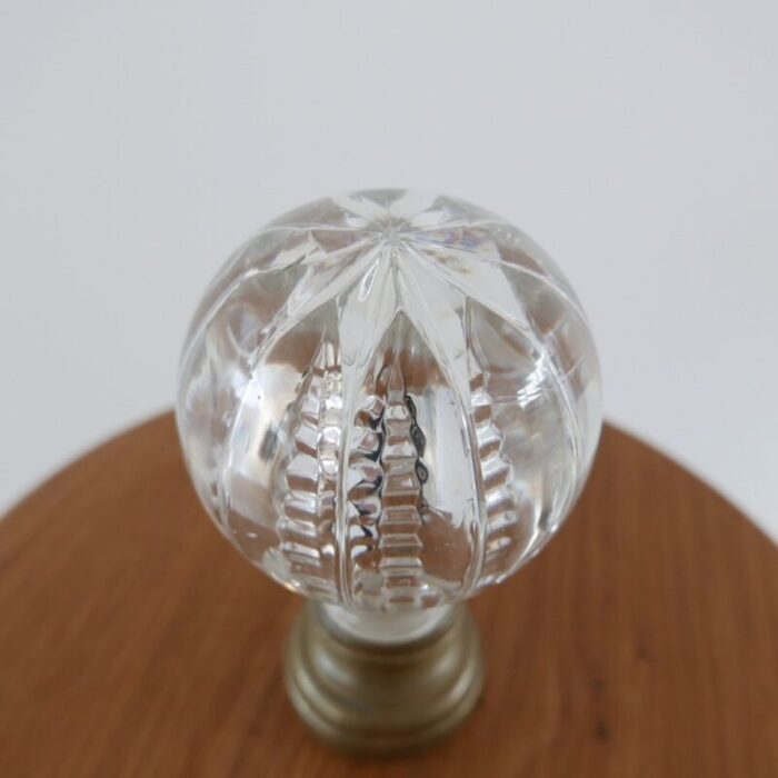 antique french glass and brass boule descalier 4