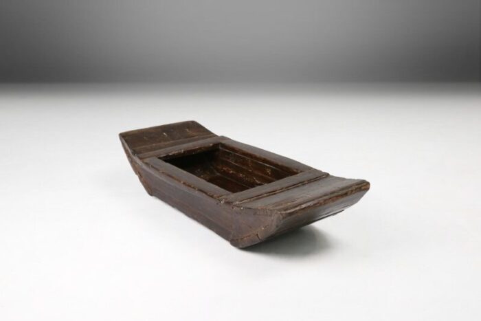 antique handmade wooden wabi sabi trough or bowl 19th century 1