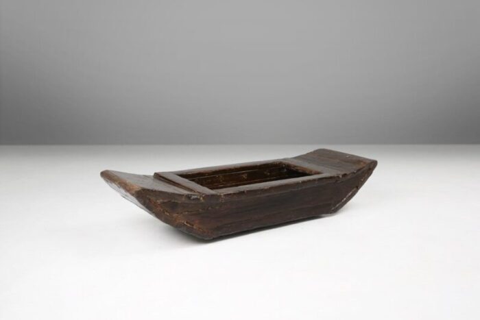 antique handmade wooden wabi sabi trough or bowl 19th century 12