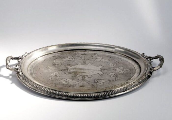 antique polish oval guilloshed tray from jarra 1890s 10