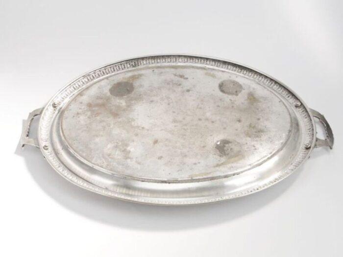 antique polish oval guilloshed tray from jarra 1890s 5