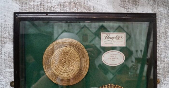 antique straw boater display case from snoxell sons 1885 2