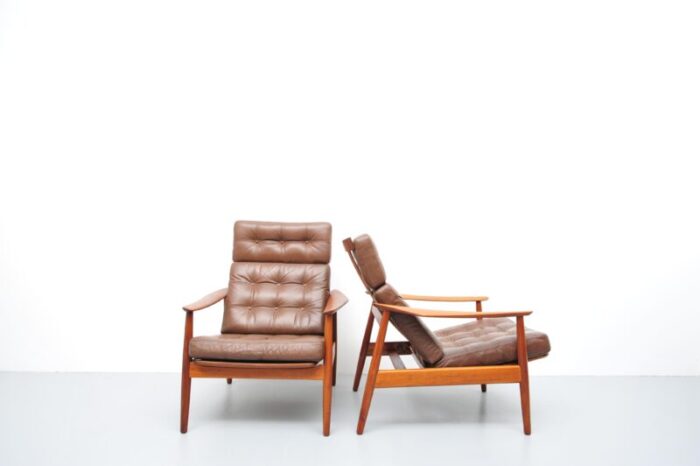 armchairs model fd 164 in teak by arne vodder for france and son 1237