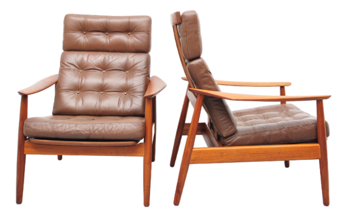 armchairs model fd 164 in teak by arne vodder for france and son 2149