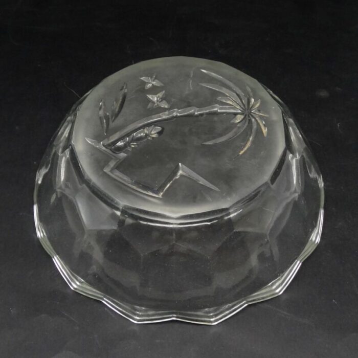 art deco bowl by hortensja glassworks 1950s 2