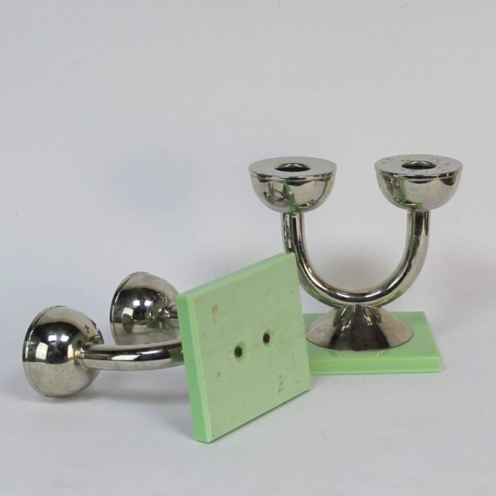 art deco candleholders 1930s set of 2 2