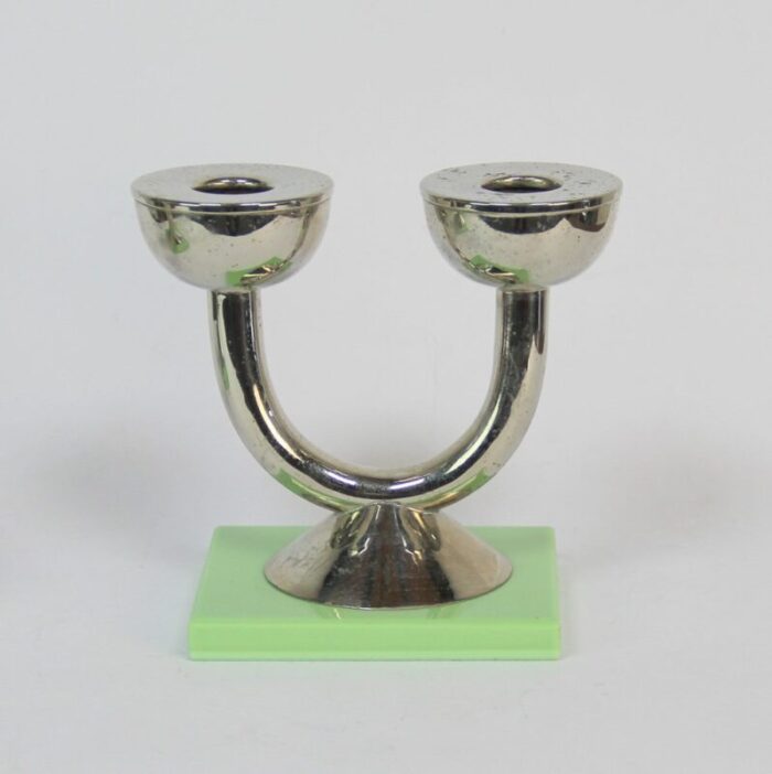 art deco candleholders 1930s set of 2 4