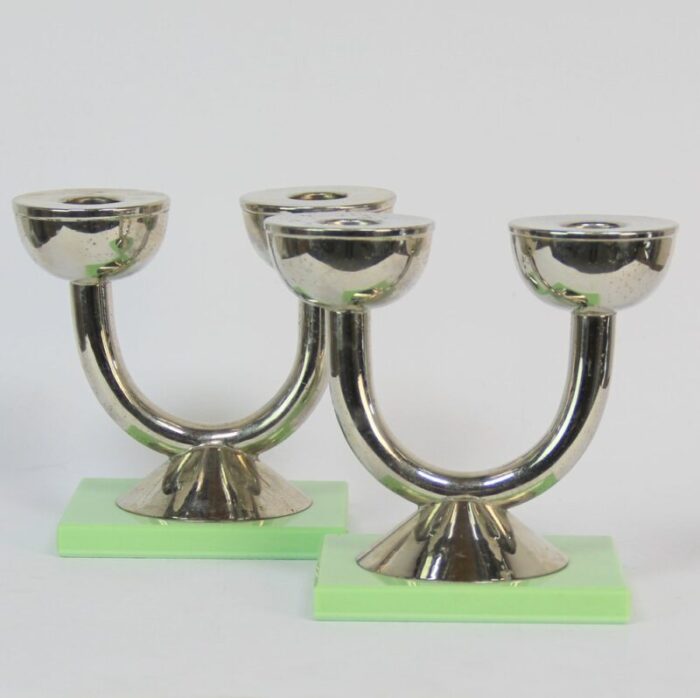 art deco candleholders 1930s set of 2 6