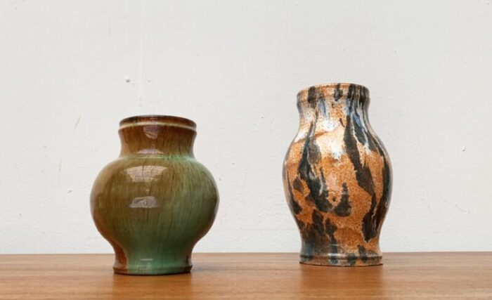 art deco ceramic vases germany set of 2 1