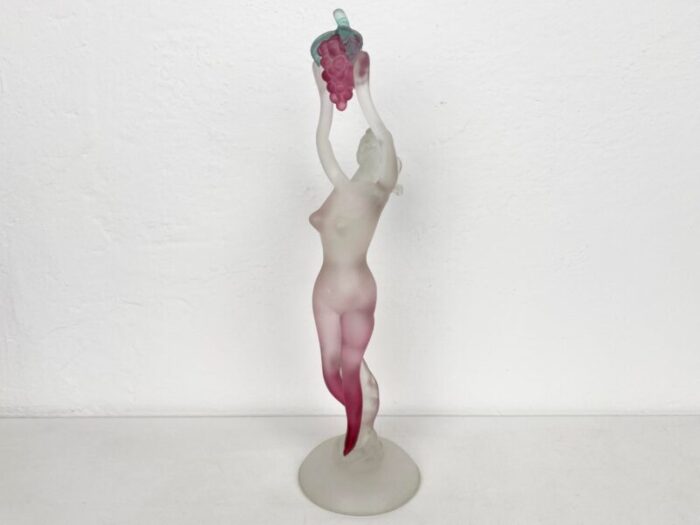 art deco female nude with grapes in satin murano glass by archimede seguso for seguso vetri darte italy 1950s 5091