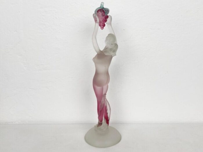 art deco female nude with grapes in satin murano glass by archimede seguso for seguso vetri darte italy 1950s 6256