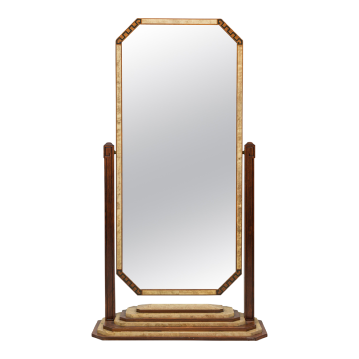 art deco french shagreen and rosewood cheval mirror 2029