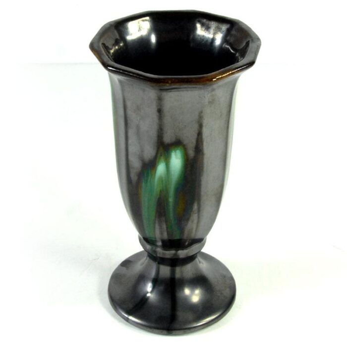 art deco glazed ceramic vase from thulin 1930s 3076