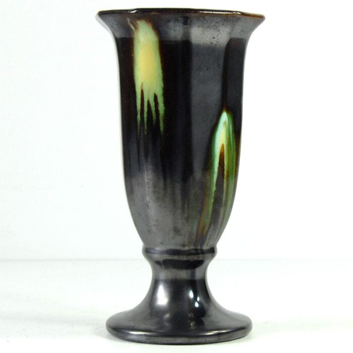 art deco glazed ceramic vase from thulin 1930s 7163