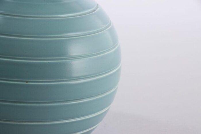 art deco matt blue glazed ribbed ovoid vase by keith murray for wedgwood 1930s 4