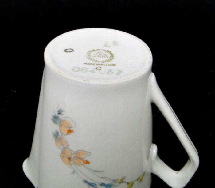 art deco polish milk jug by chodziez pottery 1960s 2