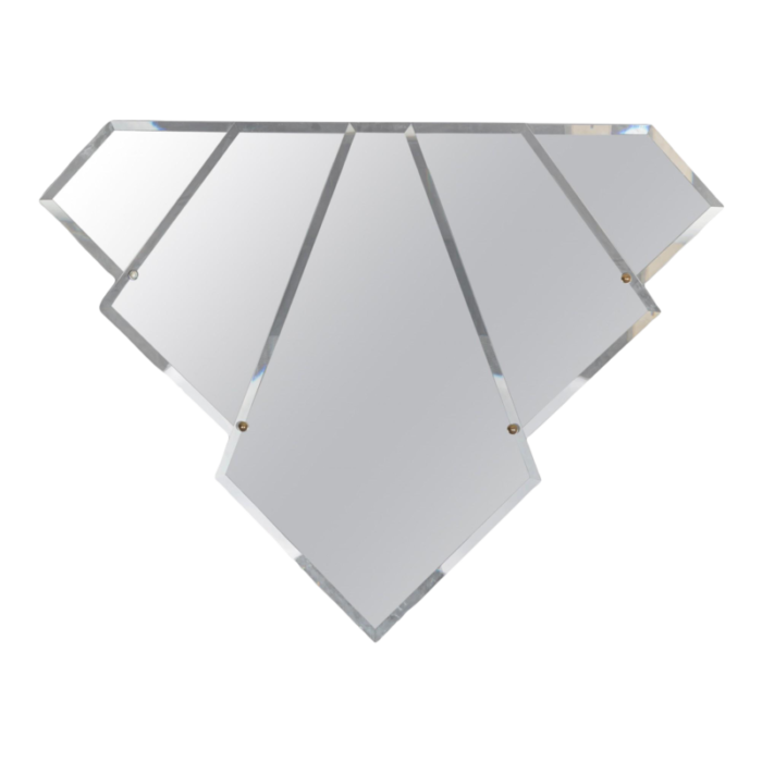 art deco style french triangular skyscraper form wall mirror 7700