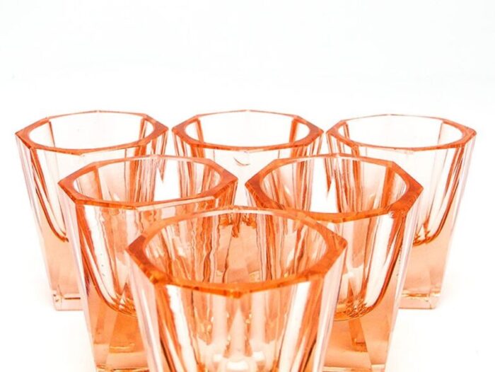 art deco vodka glasses former czechslovakia 1930s set of 6 10