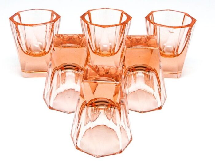 art deco vodka glasses former czechslovakia 1930s set of 6 2