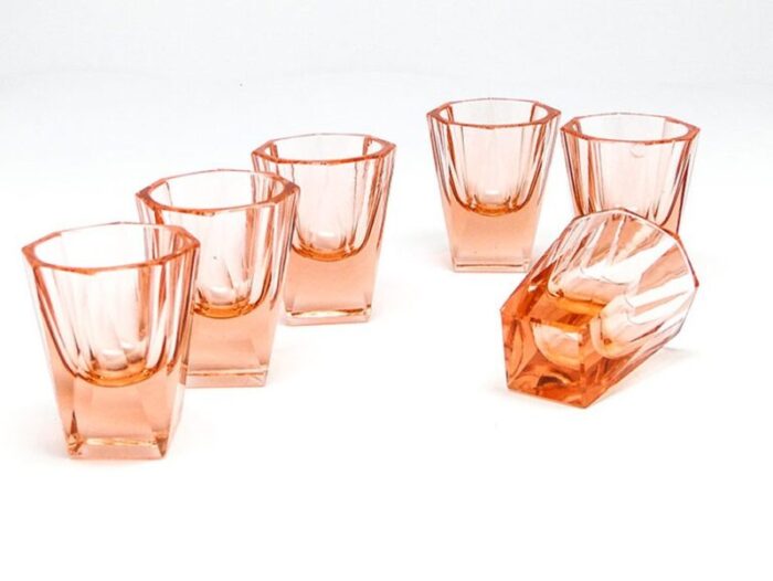 art deco vodka glasses former czechslovakia 1930s set of 6 6