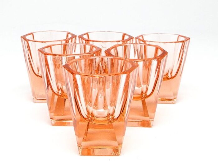 art deco vodka glasses former czechslovakia 1930s set of 6 8