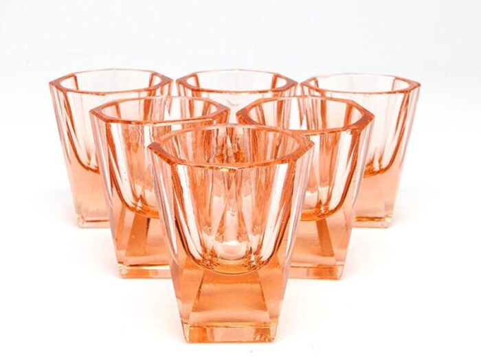 art deco vodka glasses former czechslovakia 1930s set of 6 9