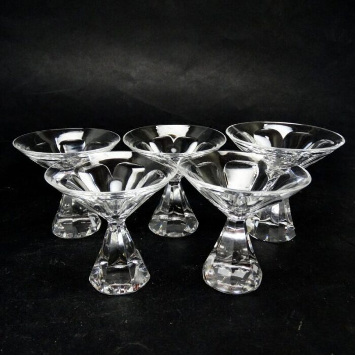 art deco vodka shot glasses former czechslovakia 1930s set of 5 1