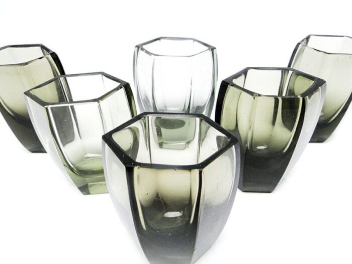 art deco vodka shots 1950s set of 6 8 1