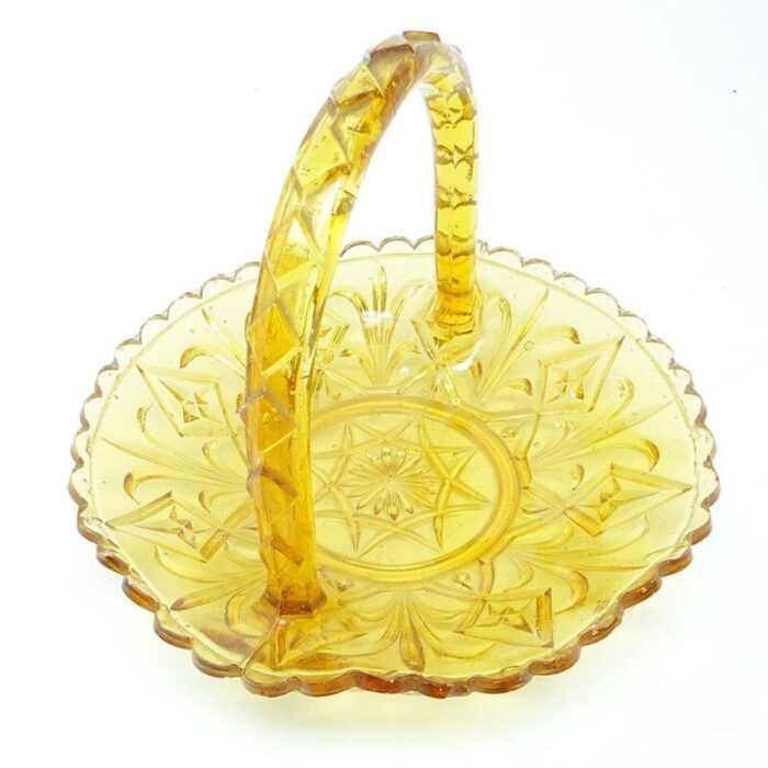 art nouveau basket from zabkowice glassworks poland 1930s 2