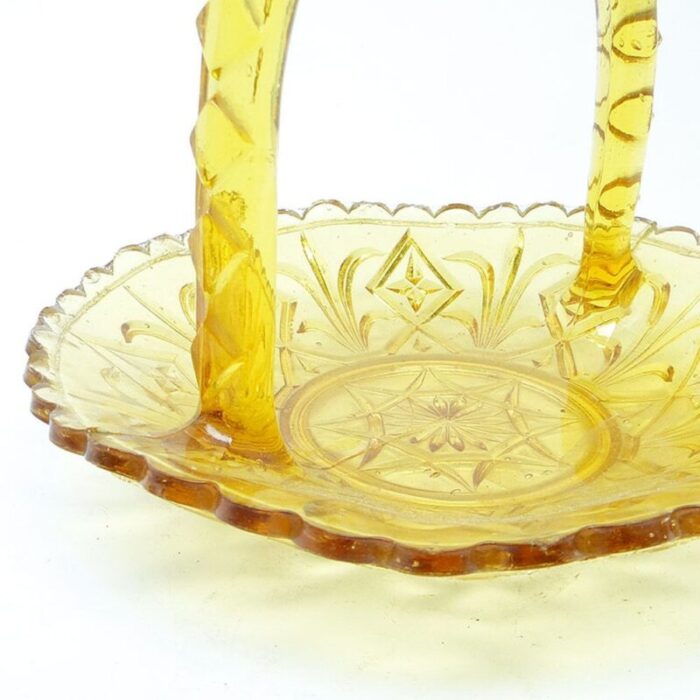 art nouveau basket from zabkowice glassworks poland 1930s 7