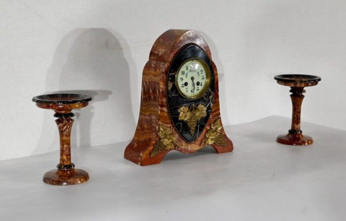 art nouveau mantelpiece late 19th century set of 3 2