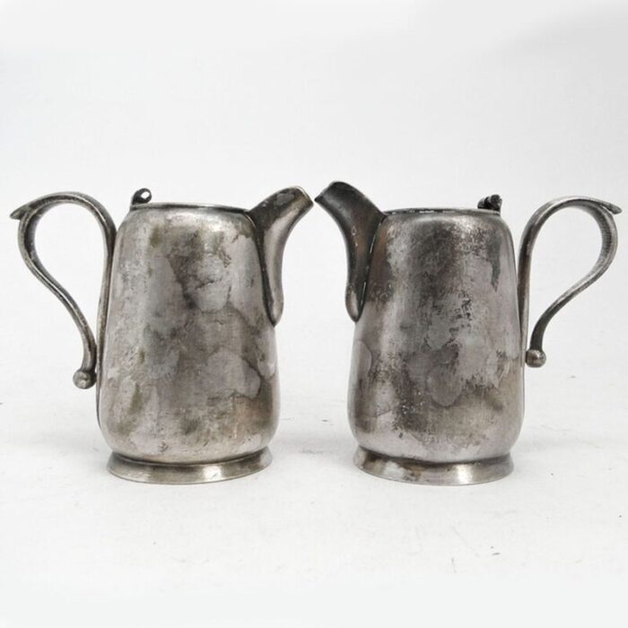 art nouveau milk jugs from jarra poland 1900s set of 2 1