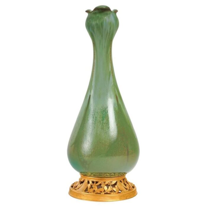 art nouveau vase in stoneware and gilt bronze by paul lack 1