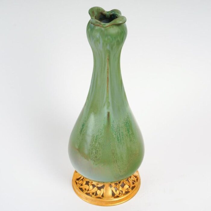 art nouveau vase in stoneware and gilt bronze by paul lack 4