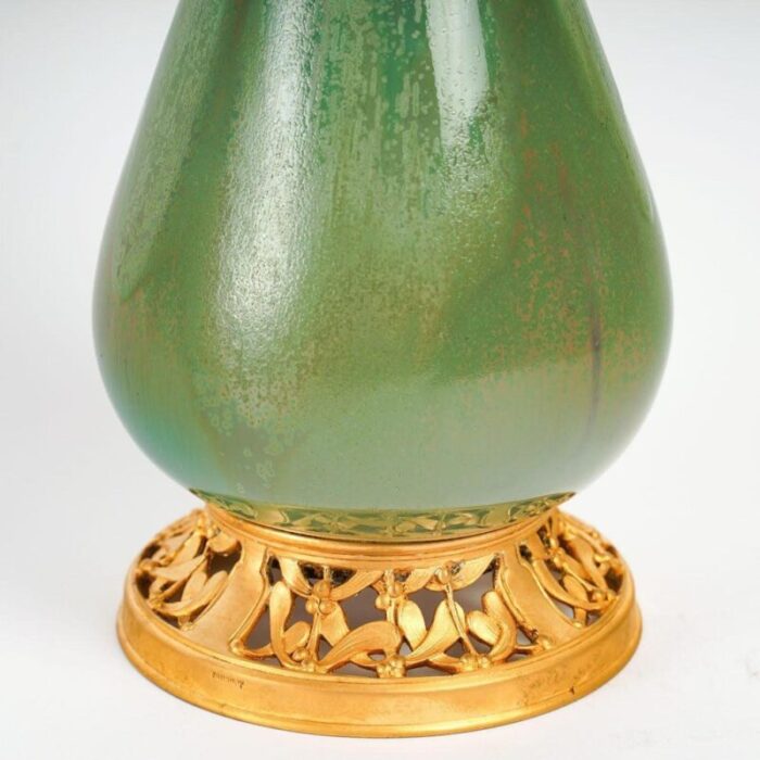 art nouveau vase in stoneware and gilt bronze by paul lack 5