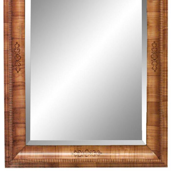 austrian biedermeier cherrywood and walnut inlaid wall mirror 0975