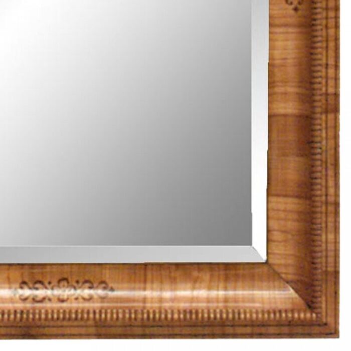 austrian biedermeier cherrywood and walnut inlaid wall mirror 4124